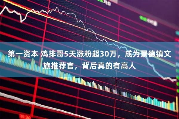 第一资本 鸡排哥5天涨粉超30万，成为景德镇文旅推荐官，背后真的有高人